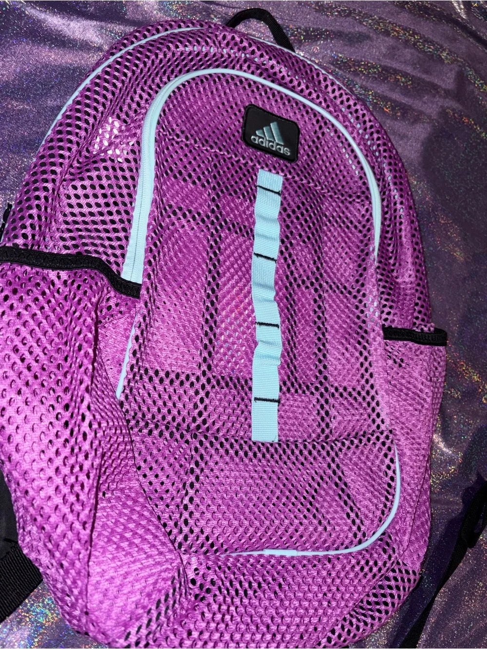 Adidas Mesh Purple Backpack - Picture 2 of 7